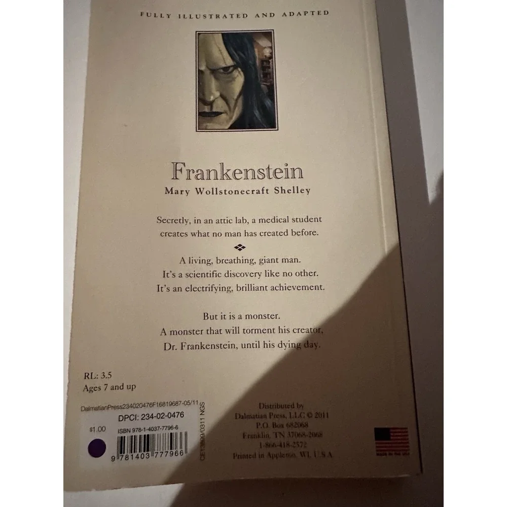 Frankenstein Junior Classics for Young Readers Mary Shelley Paperback Age 7up‎